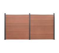 vidaXL Set Pannello di Recinzione Marrone 353x186 cm in WPC