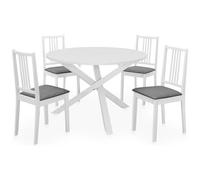 Set per sala da pranzo 5 pz in mdf bianco