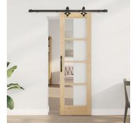 vidaXL Set Porta Scorrevole con Kit Hardware 61x198,5 cm Legno di Pino Massello