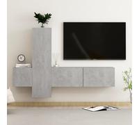 VidaXL Set Porta TV 3 pz Grigio Cemento in Truciolato