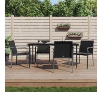 vidaXL Set Pranzo da Giardino 5pz con Cuscini in Polyrattan e Acciaio