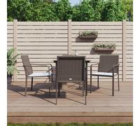 vidaXL Set Pranzo da Giardino 5pz con Cuscini in Polyrattan e Acciaio