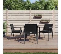 vidaXL Set Pranzo da Giardino 5pz con Cuscini in Polyrattan e Acciaio