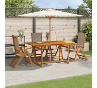 SET TAVOLO E SEDIE VIDAXL 5 pz Legno Massello di Acacia e Textilene - 3279324