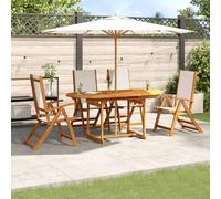 SET TAVOLO E SEDIE VIDAXL 5 pz Legno Massello di Acacia e Textilene - 3279294