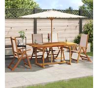 SET TAVOLO E SEDIE VIDAXL 5 pz Legno Massello di Acacia e Textilene - 3279282