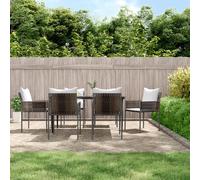 vidaXL Set Pranzo da Giardino 7 pz con Cuscini in Polyrattan e Acciaio