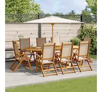 vidaXL Set Pranzo da Giardino 9pz Legno Massello di Acacia e Textilene
