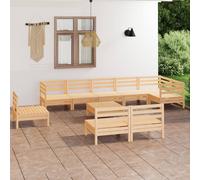 VidaXL Set Salotto da Giardino 10 pz in Legno Massello di Pino