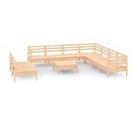 vidaXL Set salotto da giardino 10 pz in legno massello di pino