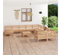 vidaXL Set Salotto da Giardino 12 pz in Legno Massello di Pino