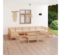 vidaXL Set Salotto da Giardino 12 pz in Legno Massello di Pino