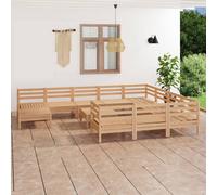 vidaXL Set Salotto da Giardino 12 pz in Legno Massello di Pino