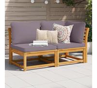 vidaXL Set Salotto da Giardino 2 pz con Cuscini Legno Massello Acacia