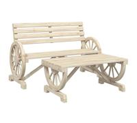 vidaXL Set Salotto da Giardino 2 pz in Legno Massello di Abete