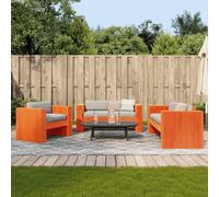 vidaXL Set Salotto da Giardino 2 pz Marrone Cera Legno Massello Pino