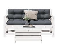 vidaXL Set Salotto da Giardino 3 pz Cuscini Legno Massello Pino Bianco