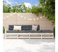 vidaXL Set Salotto da Giardino 4 pz Bianco in Legno Massello di Pino