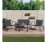 vidaXL Set Salotto da Giardino 4 pz con Cuscini in Acciaio Antracite