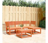vidaXL Set Salotto da Giardino 4 pz Marrone Cera Legno Massello Pino