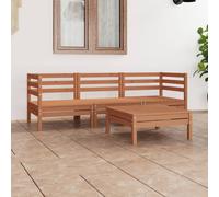 VidaXL Set Divani da Giardino 4 pz Miele in Legno Massello di Pino