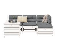 vidaXL Set Salotto da Giardino 5 pz Bianco in Legno Massello di Pino