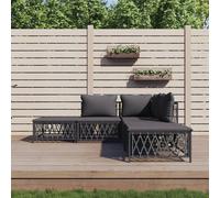 vidaXL Set Salotto da Giardino 5 pz con Cuscini in Acciaio Antracite