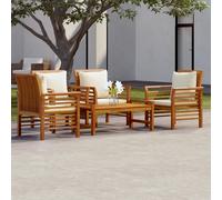 vidaXL Set Salotto da Giardino 5 pz con Cuscini Legno Massello Acacia