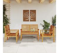 vidaXL Set Salotto da Giardino 5 pz in Legno Massello di Acacia