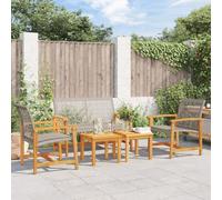 vidaXL Set Salotto da Giardino 5pz Grigio in Polyrattan e Legno Acacia