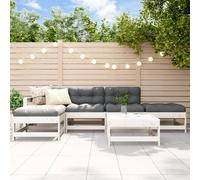 vidaXL Set Salotto da Giardino 6 pz Bianco in Legno Massello di Pino