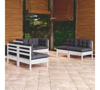 vidaXL Set Salotto da Giardino 6 pz con Cuscini Legno Massello di Pino
