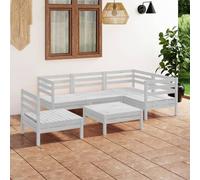 VidaXL Set Salotto da Giardino 6 pz in Legno Massello di Pino Bianco