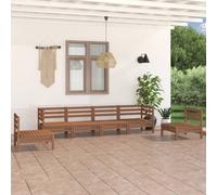 vidaXL Set Salotto da Giardino 6 pz Marrone Ambra Legno Massello Pino