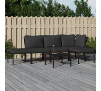 vidaXL Set Salotto da Giardino 6pz con Cuscini Grigi in Acciaio