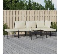 vidaXL Set Salotto da Giardino 6pz con Cuscini Sabbia in Acciaio