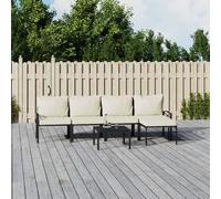 Set Salotto da Giardino 6pz con Cuscini Sabbia in Acciaio