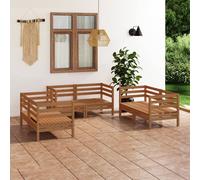 vidaXL Set Salotto da Giardino 6pz Marrone Ambra Legno Massello Pino