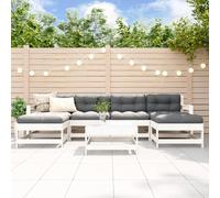 vidaXL Set Salotto da Giardino 7 pz Bianco in Legno Massello di Pino