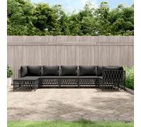 vidaXL Set Salotto da Giardino 7 pz con Cuscini Antracite in Acciaio