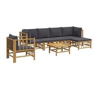 vidaXL Set Salotto da Giardino 7pz con Cuscini Grigio Scuro bambù