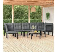 vidaXL Set Salotto da Giardino 8 pz Nero e Grigio in Polyrattan