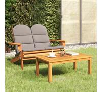 vidaXL Set Salotto da Giardino Adirondack 2pz Legno Massello di Acacia