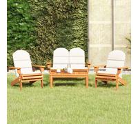 vidaXL Set Salotto da Giardino Adirondack 4pz Legno Massello di Acacia
