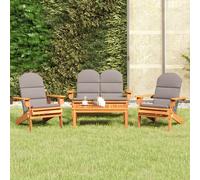 vidaXL Set Salotto da Giardino Adirondack 4pz Legno Massello di Acacia