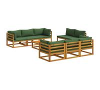 vidaXL Set Salotto da Giardino Componibile 9 Pezzi Naturale