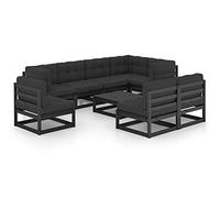 VidaXL Set Divani da Giardino 9 pz con Cuscini Legno Massello di Pino