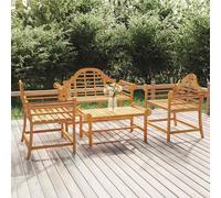 vidaXL Set Salotto per Giardino 4pz Legno Massello di Teak