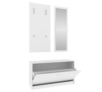 vidaXL Set Scarpiere 3 in 1 Bianco in Legno Multistrato
