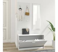 vidaXL Set Scarpiere 3 in 1 Bianco in Legno Multistrato